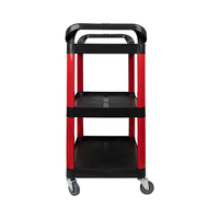 Restaurant Cuisine Plastique Robuste Facile à Installer Chariot Utilitaire à 3 Niveaux Chariot de Service