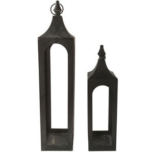 Elegante Linterna de Metal para Decoración del Hogar con Acabado Negro Mate, Linterna de Metal y Vidrio para Exteriores, Linterna de Estilo Moderno Hecha a Mano - Product Image 1