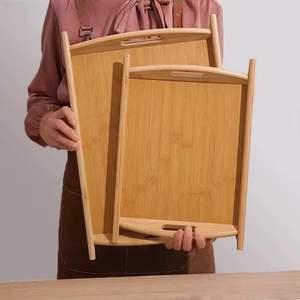 Juego de bandejas de servir de bambú con asas recortadas, diseño coreano, apto para lavavajillas y ecológico, para uso doméstico y hotelero - Product Image 6