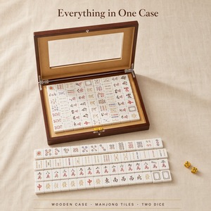 Caja de madera para Mahjong con logo personalizado, estuche de madera maciza para Mahjong, caja de regalo para guardar fichas y dados - Product Image 5