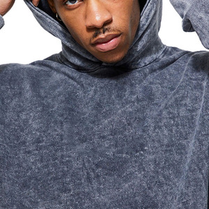 Sweat à capuche épais en coton 100 % délavé à l'acide, coupe oversize, pour homme, hiver, écologique et respirant, haute qualité - Product Image 1
