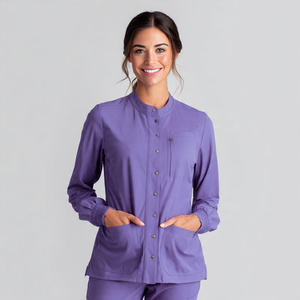 Stretchable Knitted Unisex Scrub Jackets Full Sleeve Breathable Comfortable Hospital Use - Product Image 3
