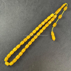 Yellow Resin Tasbih Misbaha Subha Tespih 33 Islamic Prayer <b>Beads</b> Handmade Rosary for Dhikr <b>Meditation</b> Ramadan Gift for Him Her - Product Image 6