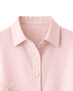 Conjunto de Dos Piezas Personalizado para Mujer, Estampado Paisajístico Beige, Camisa de Manga Corta con Botones y Pantalones Anchos, Ropa Casual de Verano - Product Image 2