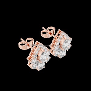 Women Stud <b>Earrings</b> Luxury VVS Moissanite Lab Grown Diamond 925 Sterling <b>Silver</b> Stock <b>Earrings</b> - Product Image 1