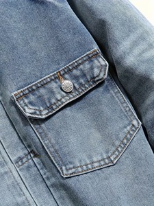 Customized Men's Distressed Denim Jacket Long Sleeve Button Fly Casual Style Regular Fit Washable Cotton Fabric Autumn Wear - Product Image 3