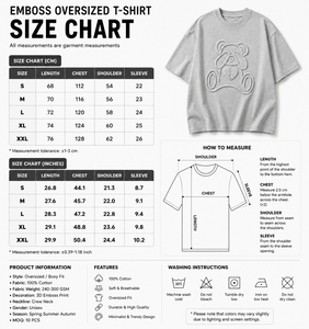 T-shirt personnalisé en relief 3D 100% coton |   T-shirt unisexe surdimensionné |   Chemise avec logo en relief OEM |   Vente en gros de vêtements de rue personnalisés - Product Image 2