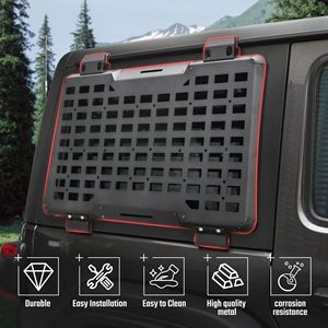 Sistema di Pannelli Molle per Finestrino Posteriore Jeep Wrangler JL 4 Porte 2018-2023, Sistema di Stoccaggio Modulare, Protezione e Decorazione, Portapacchi - Product Image 2