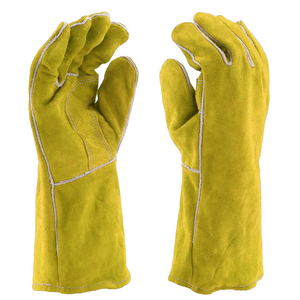 Guantes de Soldadura con Logotipo Personalizado, Guantes de Trabajo de Cuero Vacuno, Protección Contra el Calor, Guantes de Seguridad para la Construcción - Product Image 1