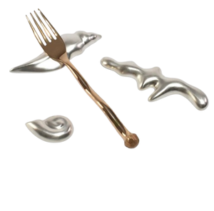 Reposacucharas para Eventos de Boda, Artículos de Decoración de Mesa, Reposacucharas Clásico de Metal Plateado, Reposacucharas Resistente de Metal para Cubiertos y Palillos - Product Image 1