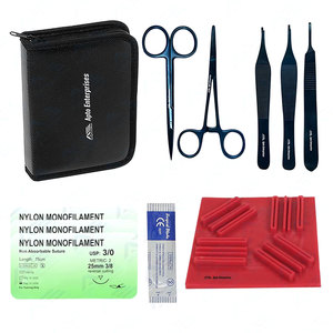 Kit complet de sutures chirurgicales en acier inoxydable avec coussin d'entraînement pour étudiants en médecine - Product Image 1