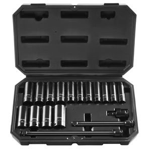 Set di 18 Chiavi a Bussola Profonde da 3/8'' con Attacco a Impatto, Metriche 8-22mm, a 6 Punte in Acciaio CR-V, Facili da Leggere, per Riparazioni Auto - Product Image 1