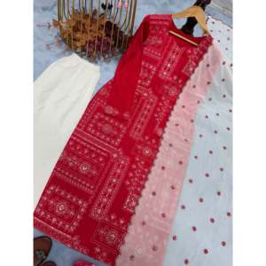 Tenue de soirée de créateur Bas de haut et Dupatta-Taille 2XL - Product Image 3