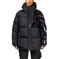 Veste matelassée style bulle pour homme, manteau d'hiver chaud en coton rembourré, tissu à mémoire de forme, broderie imprimée, capuche amovible