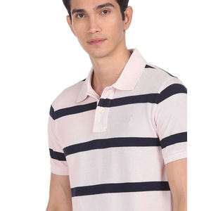 Polo rayé pour homme, t-shirt décontracté à manches courtes en coton, col classique, personnalisable OEM ODM, vente en gros - Product Image 6