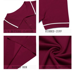 Hommes 100% coton pour polos confortable respirant à manches courtes anti-rides haute qualité motif solide tissu éponge T-Shi - Product Image 5