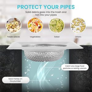 Panier de vidange carré en acier inoxydable pour évier de cuisine, robuste, durable et résistant à la déformation - Product Image 5