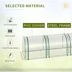 Invernadero Portátil Tipo Túnel de 13 L x 3 W x 2.5 H con 4 Puertas con Cierre y Cubierta de PVC Resistente al Agua y a los Rayos UV para Jardines - Product Image 5