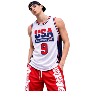 Custom <b>Mesh</b> Basketball Jersey White Sleeveless Team Tank Breathable Sports Uniform Red Blue - Product Image 1