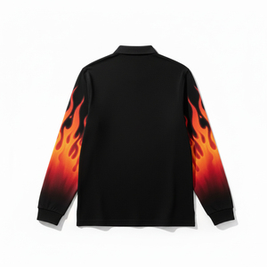 Multi Color Optional Men Long Sleeve Polo Shirt <b>Classic</b> Fit Soft Pique Knitted Full Sleeve Polo Tee Shirt For Outing - Product Image 2