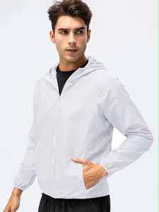 Men's <b>Lightweight</b> Polyester Racer <b>Jacket</b> With Zipper Closure And Pockets Casual Windproof Spring Outerwear - Product Image 2