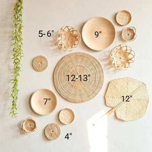 Prix pas cher 2023 Tien Phong artisanat tenture murale décor panier bambou fait main panier décor maison hôtel cadeau - Product Image 5