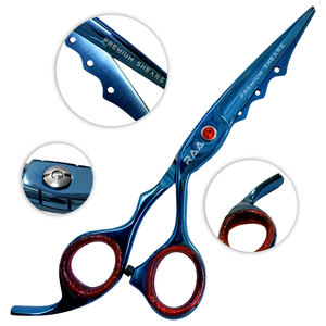 Tijeras de Peluquería Profesionales R.A.A. INTERNATIONAL RAA-179 de 6.5 Pulgadas, Acero Inoxidable Japonés J2, para Zurdos, Azul Titanio, Larga Duración - Product Image 1