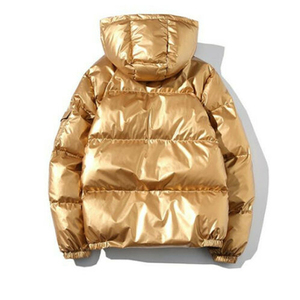 Wholesale Custom Winter Plus Size Men Puffer Jackets Hooded <b>Bubble</b> Jacket Glossy Shiny Quilting Down <b>Coat</b> - Product Image 4
