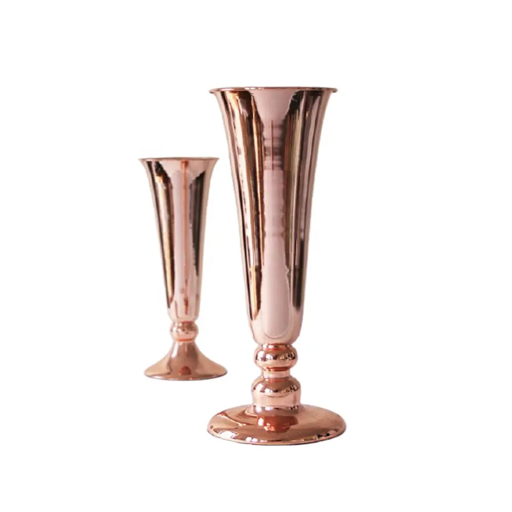 ソリッドブラス装飾卓上花瓶ホーム装飾ギフトボックス付きローズゴールドポリッシュ花瓶インド風ホームデコレーションギフト