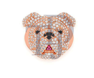 Trending Diamond Mens <b>Ring</b> Hip Hop Bulldog Face <b>Iced</b> Out Look 925 Silver or 10K 14K Gold Finish Heavy Statement Jewelry Gift - Product Image 3