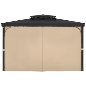 Tende e mantovane per gazebo da esterno 12FT X 10FT X 7.3FT, parete laterale a 4 pannelli con cerniere per la privacy, per gazebo 10x12x7.3ft - Product Image 1