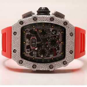 Montre Hip Hop personnalisée de haute qualité, entièrement sertie de diamants VVS cultivés en laboratoire, cadeau pour homme - Product Image 2