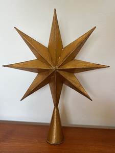 Décoration de Noël moderne en laiton, ange pour le sommet de l'arbre, ornement d'intérieur, 20 cm, artisanat durable - Product Image 6