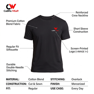 Custom Men's <b>T</b>-<b>Shirt</b> Regular Fit XS-<b>6XL</b> Lightweight Jersey Solid Polyester/Cotton Breathable Logo Space Design - Product Image 5