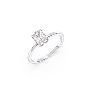 REYES High End 925 Sterling Silver Radiant Cut 0.98 Carat Moissanite Ring Classic Wedding Proposal Gift Fine Jewelry For Women - Product Image 1