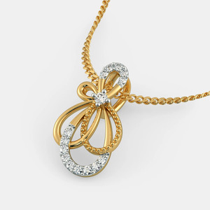 Collar con Colgante de Diamante Cultivado en Laboratorio con Diseño Floral Infinito en Oro Amarillo - Product Image 3