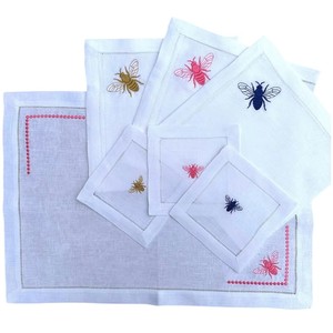 Custom Wholesale Embroidery Plant Pattern Luxury Linen <b>Placemat</b> & Napkin Set Handmade Washable Home Wedding Events - Product Image 5