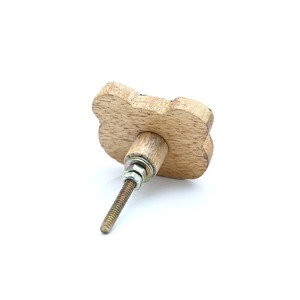 Natural Wood Cabinet <b>Knobs</b> <b>Pulls</b> Handle Wooden <b>Drawer</b> <b>Knobs</b> with Screws Decorative Bear Head Kids Cabinet <b>Knobs</b> - Product Image 3