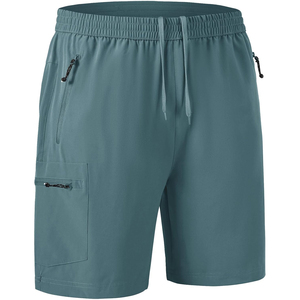 Men's Solid Color Cargo Shorts With Drawstring Pockets Quick Dry Mid Waist Bermuda Style Casual Sport Awrah Shorts - Product Image 2