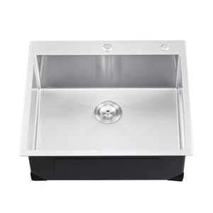 Lavello da cucina a incasso da 25 pollici in acciaio inossidabile 304 con vasca singola e valvola in ottone, stile Farmhouse - Product Image 1