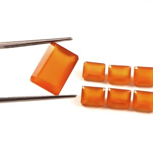 5X7MM Natural Carnelian Octagon Cut Faceted Calibrated Loose Gemstone Jewelry Making Wholesale Lot - Product Image 2