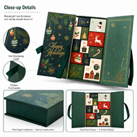 Boîte de calendrier de l'avent personnalisée de 24 jours, vide, en forme de livre, en carton, pour emballer des cadeaux de Noël, du chocolat, des bonbons ou des jouets