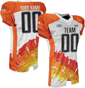 Maillot de football américain unisexe personnalisé avec logo imprimé sur le devant, 100 % polyester, impression par transfert thermique, qualité supérieure - Product Image 6