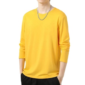 <b>Men's</b> Casual Solid Pattern Cotton <b>T</b>-<b>Shirt</b> Autumn <b>Long</b> <b>Sleeves</b> O-Neck <b>White</b> Tops Breathable Oversized Clothing - Product Image 2