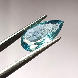 Aigue-marine naturelle bleue Santa Maria de 3,70 carats, taille poire facettée, translucide, pierre précieuse non montée - Product Image 3