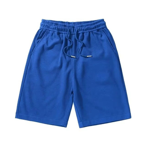 Shorts décontractés d'été pour hommes 100 % coton respirant délavé à l'acide avec logo personnalisé sur le devant et taille élastique - Product Image 5