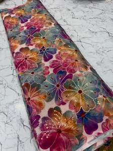 Premium position print with embroidery fabric is a modern textile designed for stylish fashion and <b>garment</b> collections This fabr - Product Image 5