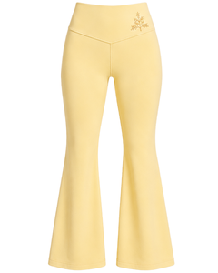 Manufacturer Custom Yellow Women <b>Flared</b> Yoga Set Seamless Sports Bra And High Waist Bell Bottom <b>Leggings</b> Premium Fitness Wear - Product Image 5