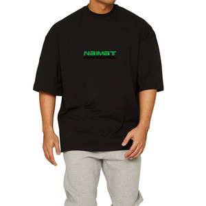 Men's Oversized Short Sleeve T-Shirt Green <b>Logo</b> Print Casual O-Neck Jersey Cotton Naimat Abbas Industries - Product Image 6