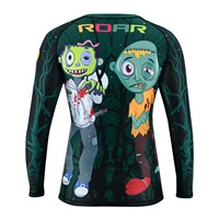 Setelan Rash Guard MMA Slim-Fit Anti-Susut Berkualitas Tinggi Buatan Khusus untuk Pria, BJJ Fitness Grappling 2-Piece Set Dewasa